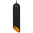 GloboStar® CARSON 01528 Μοντέρνο Κρεμαστό Φωτιστικό Ανάρτηση Μονόφωτο 1 x E27 IP20 Μαύρο & Χρυσό Μέταλλο - Μ12 x Π12 x Υ52cm