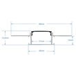 GloboStar® PLASTERBOARD-PROFILE 70820-3M Προφίλ Αλουμινίου - Βάση & Ψύκτρα Ταινίας LED με Μαύρο Φιμέ Κάλυμμα - Χωνευτή Χρήση σε Γυψοσανίδα - Trimless - Πατητό Κάλυμμα - Ασημί - 3 Μέτρα - Πακέτο 5 Τεμαχίων - Μ300 x Π6.7 x Υ1.4cm