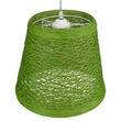 GloboStar® PLAYROOM 00864 Vintage Κρεμαστό Φωτιστικό Καμπάνα Μονόφωτο 1 x E27 IP20 Πράσινο Rattan - Μ32 x Π32 x Υ27cm