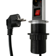 GloboStar® 79630 Χωνευτό Πτυσσόμενο Πολύμπριζο με 3 Πρίζες Ασφαλείας EU Σούκο AC 230V Max 3000W & 2 Εξόδους USB DC 5V Max 3A 18W & Ενσωματωμένο Διακόπτη Οn/Off