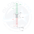 GloboStar® 79631 Χωνευτό Πτυσσόμενο Πολύμπριζο με 4 Πρίζες Ασφαλείας EU Σούκο AC 230V Max 4000W & 2 Εξόδους USB DC 5V Max 3A 18W & Ενσωματωμένο Διακόπτη Οn/Off