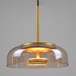 GloboStar® CHARLOTTE 00744 Μοντέρνο Κρεμαστό Φωτιστικό Καμπάνα CREE LED 5W 500lm 180° AC 85-265V IP20 Θερμό Λευκό 2700K Μελί Γυαλί με Χρυσό Μέταλλο - Μ23 x Π23 x Υ23cm - 2 Xρόνια Εγγύηση