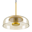 GloboStar® CHARLOTTE 00744 Μοντέρνο Κρεμαστό Φωτιστικό Καμπάνα CREE LED 5W 500lm 180° AC 85-265V IP20 Θερμό Λευκό 2700K Μελί Γυαλί με Χρυσό Μέταλλο - Μ23 x Π23 x Υ23cm - 2 Xρόνια Εγγύηση