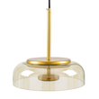 GloboStar® CHARLOTTE 00744 Μοντέρνο Κρεμαστό Φωτιστικό Καμπάνα CREE LED 5W 500lm 180° AC 85-265V IP20 Θερμό Λευκό 2700K Μελί Γυαλί με Χρυσό Μέταλλο - Μ23 x Π23 x Υ23cm - 2 Xρόνια Εγγύηση