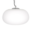 GloboStar® FREYA 00747 Μοντέρνο Κρεμαστό Φωτιστικό Ανάρτηση Μονόφωτο 1 x E27 IP20 Λευκό Γυαλί με Ασημί Μέταλλο - Μ34 x Π34 x Υ23cm