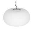 GloboStar® FREYA 00747 Μοντέρνο Κρεμαστό Φωτιστικό Ανάρτηση Μονόφωτο 1 x E27 IP20 Λευκό Γυαλί με Ασημί Μέταλλο - Μ34 x Π34 x Υ23cm