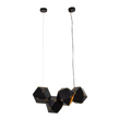 GloboStar® WELLES Replica 00796 Μοντέρνο Κρεμαστό Φωτιστικό Ανάρτηση Πολύφωτο 4 x E14 IP20 Μαύρο & Χρυσό Μέταλλο - Μ68 x Π32 x Υ30cm