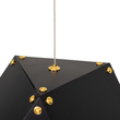 GloboStar® WELLES Replica 00796 Μοντέρνο Κρεμαστό Φωτιστικό Ανάρτηση Πολύφωτο 4 x E14 IP20 Μαύρο & Χρυσό Μέταλλο - Μ68 x Π32 x Υ30cm