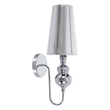 GloboStar® LAURA 01498 Μοντέρνο Επιτοίχιο Φωτιστικό Απλίκα Μονόφωτο 1 x E27 IP20 Ασημί Μέταλλο - Μ21 x Π15 x Y48cm