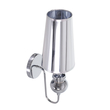 GloboStar® LAURA 01498 Μοντέρνο Επιτοίχιο Φωτιστικό Απλίκα Μονόφωτο 1 x E27 IP20 Ασημί Μέταλλο - Μ21 x Π15 x Y48cm