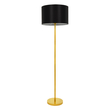 GloboStar® ASHLEY 00825 Μοντέρνο Επιδαπέδιο Φωτιστικό Μονόφωτο 1 x E27 IP20 Χρυσό Μέταλλο με Μαύρο Ύφασμα - Μ40 x Π40 x Υ148cm