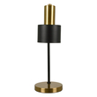 GloboStar® LETO 00835 Μοντέρνο Επιτραπέζιο Φωτιστικό Γραφείου Μονόφωτο Μεταλλικό Μαύρο - Χρυσό Φ12.5 x Μ18 x Π18 x Υ50.5cm