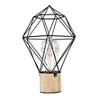 GloboStar® ANTLER 01443 Μοντέρνο Επιτραπέζιο Φωτιστικό Γραφείου LED USB DC 5V Μονόφωτο Μεταλλικό Ροζ με Ξύλινη Βάση Θερμό Λευκό 3000K Φ19 x Μ19 x Π19 x Υ23cm