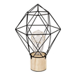 GloboStar® ANTLER 01443 Μοντέρνο Επιτραπέζιο Φωτιστικό Γραφείου LED USB DC 5V Μονόφωτο Μεταλλικό Ροζ με Ξύλινη Βάση Θερμό Λευκό 3000K Φ19 x Μ19 x Π19 x Υ23cm