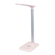 GloboStar® WASP 76533 Μοντέρνο Φωτιστικό Γραφείου Ροζ LED 10 Watt 1000lm DC 5V Αφής & Καλώδιο Τροφοδοσίας USB με Ασύρματη Φόρτιση - Wireless Charger - CCT Θερμό Λευκό 2700K - Φυσικό Λευκό 4500K - Ψυχρό Λευκό 6000K Dimmable