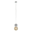 GloboStar® LAMP 00807 Μοντέρνο Κρεμαστό Φωτιστικό Φιγούρα Μονόφωτο 1 x E27 IP20 Ασημί & Χρυσό Μέταλλο με Διάφανο Γυαλί - Μ15 x Π15 x Υ27cm
