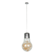 GloboStar® LAMP 00808 Μοντέρνο Κρεμαστό Φωτιστικό Φιγούρα Μονόφωτο 1 x E27 IP20 Ασημί & Χρυσό Μέταλλο με Διάφανο Γυαλί - Μ30 x Π30 x Υ52cm