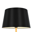 GloboStar® CEDAR 00827 Μοντέρνο Επιδαπέδιο Φωτιστικό Μονόφωτο 1 x E27 IP20 Μαύρο Μέταλλο, Μαύρο Ύφασμα με Μπεζ Ξύλο - Μ40 x Π40 x Υ148cm