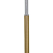 GloboStar® VERSA 00832 Μοντέρνο Επιδαπέδιο Φωτιστικό Μονόφωτο 1 x E27 IP20 Χρυσό & Ασημί Μέταλλο με Μαύρο Μάρμαρο - Μ15 x Π15 x Υ155cm