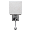 GloboStar® ELEGANT 01495 Μοντέρνο Επιτοίχιο Φωτιστικό Απλίκα με LED Βραχίονα Δίφωτο 1 x E27 IP20 Λευκό Ύφασμα με Ασημί Μέταλλο - Μ17 x Π21 x Υ43cm