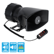 GloboStar® 85698 Τηλεβόας - Ντουντούκα - Σειρήνα - Κόρνα Αυτοκινήτου με 5 Προγράμματα Ήχητικών Εφέ Αστυνομίας - Πυροσβεστικής - Security με Μικρόφωνο - 100W 300db DC 12V Αδιάβροχο IP65