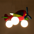 GloboStar® AIRPLANE 01575 Παιδικό Κρεμαστό Φωτιστικό Φιγούρα Τρίφωτο 3 x E27 IP20 Πολύχρωμο Ξύλο με Λευκό Γυαλί - Μ51 x Π49 x Υ26cm