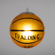 GloboStar® SPALDING NBA 00645 Παιδικό Κρεμαστό Φωτιστικό Μπάλα Μονόφωτο 1 x E27 IP20 Πορτοκαλί & Μαύρο Γυαλί - Μ18 x Π18 x Υ18cm