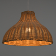 GloboStar® MAYOTTE 00724 Boho Κρεμαστό Φωτιστικό Καμπάνα Μονόφωτο 1 x E27 IP20 Μπεζ Ξύλο - Μ40 x Π40 x Υ28cm