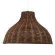 GloboStar® MAYOTTE 00725 Boho Κρεμαστό Φωτιστικό Καμπάνα Μονόφωτο 1 x E27 IP20 Καφέ Ξύλο - Μ40 x Π40 x Υ28cm