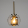 GloboStar® AVERY 00739 Μοντέρνο Κρεμαστό Φωτιστικό Μπάλα Μονόφωτο 1 x E27 IP20 Διάφανο Γυαλί με Χρυσό Μέταλλο - Μ18 x Π18 x Υ38cm