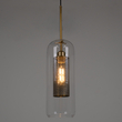 GloboStar® AVERY 00741 Μοντέρνο Κρεμαστό Φωτιστικό Πλέγμα Μονόφωτο 1 x E27 IP20 Διάφανο Γυαλί με Χρυσό Μέταλλο - Μ15 x Π15 x Υ60cm