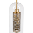 GloboStar® AVERY 00741 Μοντέρνο Κρεμαστό Φωτιστικό Πλέγμα Μονόφωτο 1 x E27 IP20 Διάφανο Γυαλί με Χρυσό Μέταλλο - Μ15 x Π15 x Υ60cm