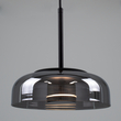 GloboStar® CHARLOTTE 00743 Μοντέρνο Κρεμαστό Φωτιστικό Καμπάνα CREE LED 5W 500lm 180° AC 85-265V IP20 Θερμό Λευκό 2700K Ασημί Γυαλί με Μαύρο Μέταλλο Μ23 x Π23 x Υ23cm - 2 Xρόνια Εγγύηση