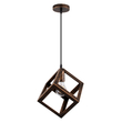GloboStar® CUBE 00793 Μοντέρνο Κρεμαστό Φωτιστικό Πλέγμα Μονόφωτο 1 x E27 IP20 Χάλκινο Μέταλλο - Μ25 x Π25 x Υ25cm