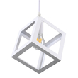 GloboStar® CUBE 00802 Μοντέρνο Κρεμαστό Φωτιστικό Πλέγμα Μονόφωτο 1 x E27 IP20 Λευκό Μέταλλο - Μ25 x Π25 x Υ25cm