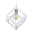 GloboStar® CUBE 00802 Μοντέρνο Κρεμαστό Φωτιστικό Πλέγμα Μονόφωτο 1 x E27 IP20 Λευκό Μέταλλο - Μ25 x Π25 x Υ25cm