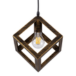 GloboStar® CUBE 00803 Μοντέρνο Κρεμαστό Φωτιστικό Πλέγμα Μονόφωτο 1 x E27 IP20 Μπρούτζινο & Χρυσό Μέταλλο - Μ25 x Π25 x Υ25cm