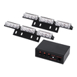 GloboStar® 85011 PRO Series ΣΕΤ 2 x Μπάρες Σήμανσης Οχήματος Αστυνομίας για Αυτοκίνητα & Φορτηγά 3 Προγραμμάτων Φωτισμού STROBE LED HIGH POWER 18W DC 10-30V Αδιάβροχο IP65 Μπλε & Κόκκινο
