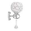 GloboStar® CANTER 00634 Μοντέρνο Επιτοίχιο Φωτιστικό Απλίκα Μονόφωτο 1 x E27 IP20 Ασημί Μέταλλο με Λευκό Γυαλί - Μ14 x Π15 x Υ30cm