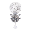 GloboStar® CANTER 00634 Μοντέρνο Επιτοίχιο Φωτιστικό Απλίκα Μονόφωτο 1 x E27 IP20 Ασημί Μέταλλο με Λευκό Γυαλί - Μ14 x Π15 x Υ30cm