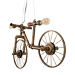 GloboStar® SWIFTWALKER 00660 Vintage Κρεμαστό Φωτιστικό Φιγούρα Τρίφωτο 3 x E27 IP20 Χάλκινο & Κόκκινο Μέταλλο - Μ85 x Π29.5 x Υ55cm