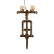GloboStar® SWIFTWALKER 00660 Vintage Κρεμαστό Φωτιστικό Φιγούρα Τρίφωτο 3 x E27 IP20 Χάλκινο & Κόκκινο Μέταλλο - Μ85 x Π29.5 x Υ55cm