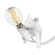 GloboStar® MOUSE 00676 Vintage Επιτραπέζιο Φωτιστικό Πορτατίφ Λαμπατέρ Μονόφωτο με Ντουί 1 x E12 AC 230V Λευκό Πλαστικό Μ13 x Π4 x Υ7cm