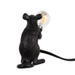 GloboStar® MOUSE 00678 Vintage Επιτραπέζιο Φωτιστικό Πορτατίφ Λαμπατέρ Μονόφωτο με Ντουί 1 x E12 AC 230V Μαύρο Πλαστικό Μ12 x Π4 x Υ10cm