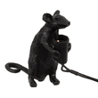 GloboStar® MOUSE 00678 Vintage Επιτραπέζιο Φωτιστικό Πορτατίφ Λαμπατέρ Μονόφωτο με Ντουί 1 x E12 AC 230V Μαύρο Πλαστικό Μ12 x Π4 x Υ10cm
