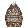 GloboStar® TAHITI 00711 Boho Κρεμαστό Φωτιστικό Πλέγμα Μονόφωτο 1 x E27 IP20 Καφέ Ξύλο - Μ38 x Π38 x Υ50cm