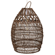 GloboStar® TAHITI 00711 Boho Κρεμαστό Φωτιστικό Πλέγμα Μονόφωτο 1 x E27 IP20 Καφέ Ξύλο - Μ38 x Π38 x Υ50cm