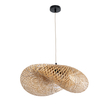 GloboStar® MEXICO 00719 Boho Κρεμαστό Φωτιστικό Ανάρτηση Μονόφωτο 1 x E27 IP20 Μπεζ Ξύλο - Μ65 x Π46 x Y30cm