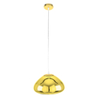 GloboStar® CRISTIN 00760 Μοντέρνο Κρεμαστό Φωτιστικό Ανάρτηση Μονόφωτο 1 x E27 IP20 Χρυσό Γυαλί - Μ30 x Π30 x Υ19cm