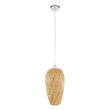 GloboStar® SAN TROPEZ 00764 Boho Κρεμαστό Φωτιστικό Ανάρτηση Μονόφωτο 1 x E27 IP20 Μπεζ Ξύλο - Μ19 x Π19 x Υ42cm